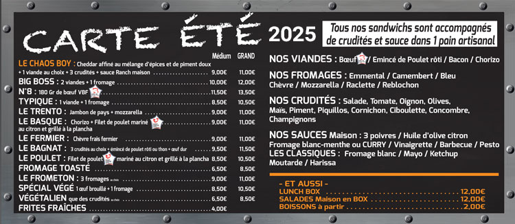 Carte ETE 2025