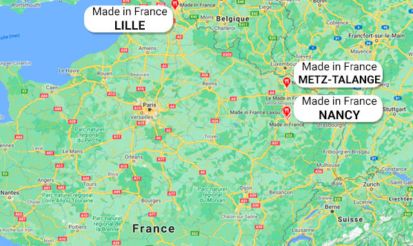 Localisation des Made In France en FRANCE
